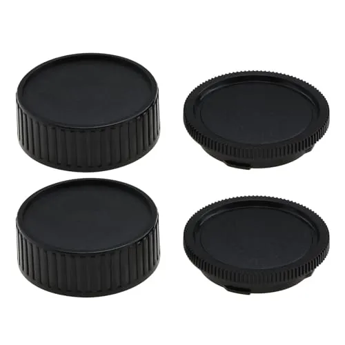 Create idea 2 Sets Gehäusedeckel Objektivdeckel Ersatz-Kits Kompatibel mit Leica M-Mount Objektivkameras Schutzstaubschutzkappen Schwarz
