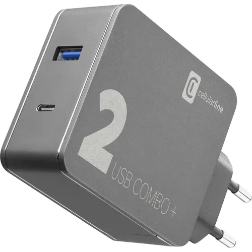 Cellularline Multipower 2 COMBO PLUS 48 W - Ladeadapter für Laptop und Smartphone, kompakt und mit Quick Charge 3.0 für schnelles Aufladen