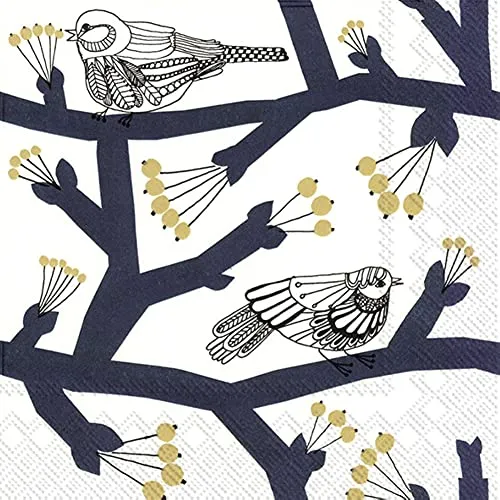 IHR Ideal Home Range Party-Servietten, Einweg-Servietten, 3-lagig, 16,5 x 16,5 cm, Pakkanen, Dunkelblau, 20 Stück