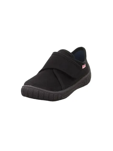 Superfit Jungen Bill Hausschuhe, Schwarz 0100, 27 EU - Bequeme Hausschuhe für Jungen aus strapazierfähiger Baumwolle, mit atmungsaktivem Futter und verstellbarem Klettverschluss für perfekten Halt – ideal für drinnen und draußen.