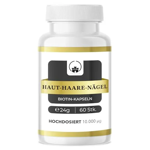 Saint Nutrition® Haut, Haare & Nägel – Biotin 10.000 mcg – Kapseln zur Unterstützung von normaler Haut, glänzendem Haar & starken Nägeln – Vitamin B7 – Unterstützt Haarwachstum & Hautbild