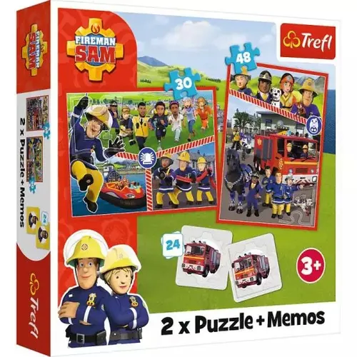 Trefl 93334 3 in 1 - 2X Memory-Spiel und Puzzle Helden, 30 und 48 Teile, fördert Kreativität und Spaß für Kinder ab 3 Jahren