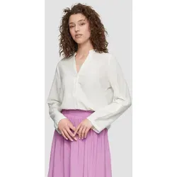 QS Kurzarmbluse Bluse Bluse aus Leinenmix beige XXL (44)