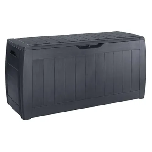 Keter Gartenbox 270L graphit - Auflagenbox für Garten, wetterfest und UV-geschützt, ideal zur Aufbewahrung von Kissen, Werkzeug und Spielzeug – einfach zu montieren.