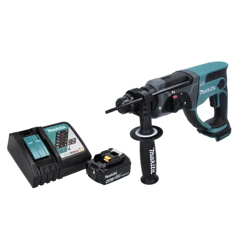 Makita DHR 202 RM1 Akku Kombihammer 18 V mit 4,0 Ah Akku - Akkuschrauber mit 2,0 J Schlagenergie, ideal für anspruchsvolle Bohr- und Meißelarbeiten. Inklusive 4,0 Ah Akku und Ladegerät für maximale Flexibilität.