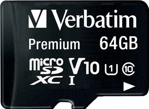 Verbatim Premium Micro SDXC Speicherkarte 64 GB mit Adapter - Ideal für Full-HD Foto- und Video-Aufnahmen, schnelle Datenübertragung und vielseitige Kompatibilität