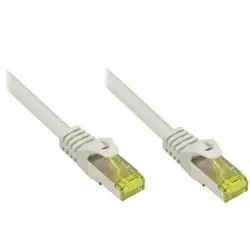 Kabelmeister® RJ45 Patchkabel mit Cat. 7 Rohkabel und Rastnasenschutz (RNS®), S/FTP, PiMF, halogenfrei, grau, 7,5m