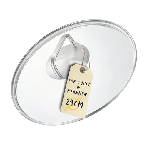 SILBERTHAL Pfannendeckel 24 cm - Glasdeckel für Pfannen - Zubehör für Töpfe & Pfannen, hitzebeständig und perfekt für energiesparendes Kochen