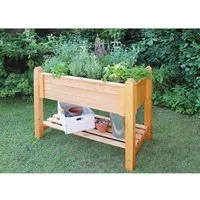 promadino Blumenkasten – Kräuterbeet klein - Hochbeet aus robustem Kiefernholz, ideal für Kräuter und Blumen, mit kompakten Maßen von 90x60x84,5 cm, perfekt für kleine Gärten oder Terrassen.