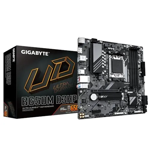 Gigabyte B650M D3HP - Hochleistungs-Mainboard mit 5+2+2 Phasen Digital VRM, PCIe 4.0 und Dual Channel DDR5 für Gamer und Content Creator