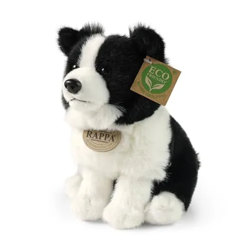 Teddys Rothenburg Kuscheltier Collie sitzend schwarz/weiß 23 cm Plüschhund Plüschtier