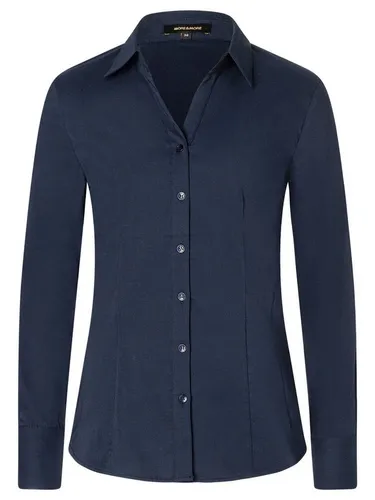 MORE&MORE Langarmbluse Stretchbluse - Elegante Businessbluse von MORE & MORE mit offenem Hemdblusenkragen, gefertigt aus hochwertiger Baumwoll-Mischung für optimalen Tragekomfort.