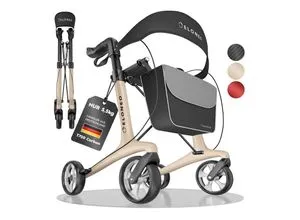 Carbon Rollator ultraleicht mit Sitz – Faltbar und 9-fach höhenverstellbar