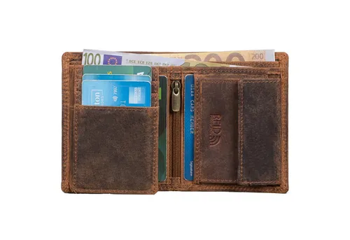 Benthill Geldbörse Herren - Echtleder Portemonnaie mit RFID-Schutz, schlank und kompakt für den modernen Mann