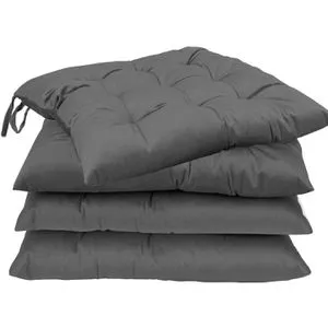 NatureMark Sitzkissen 4er-Set - 40x40cm, schadstoffgeprüft - Stuhlkissen-Set mit 4 Kissen in Anthrazit grau, ideal für drinnen und draußen, waschbar und outdoorgeeignet.