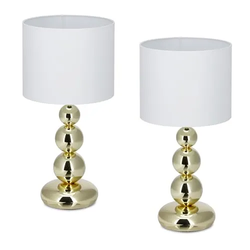 Tischlampe 2er Set in gold von Relaxdays