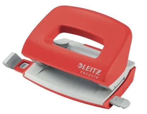 Leitz NeXXt Recycle Mini-Locher, 10 Blattlocher A4, kleiner Papierlocher fü ...