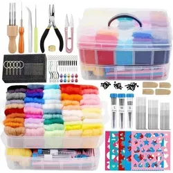 Ruasol Nadelfilz-Set mit 50 Farben - Vielseitiges Nadelfilz-Set für kreative Projekte, inklusive hochwertigem Zubehör und praktischer Aufbewahrungsbox. Ideal für Anfänger und Profis!