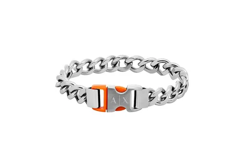 Armani Exchange Herren Edelstahl Armband - Elegantes Armband aus gebürstetem Edelstahl, 190MM + 20MM verstellbar, ideal für stilbewusste Herren.
