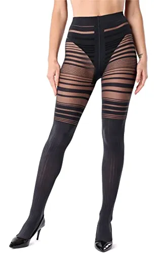 Merry Style Damen Strumpfhose MS 252 (Schwarz, M (36-40))