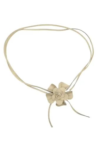 collezione alessandro Bindegürtel Blüte aus Leder in pink von collezione alessandro