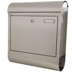 Edelstahl Briefkasten mit Zeitungsfach - Robuster Briefkasten aus 0,6mm Edelstahl, wetterfest mit großer Klappe und Zeitungsrolle. Ideal für DIN A4 Umschläge, inklusive Montagematerial und 2 Schlüsseln.