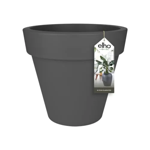Elho Blumentopf Pure Ø 39 cm Anthrazit - Unzerbrechlich und Wetterfest - Garten-Zubehör mit unzerbrechlichem Design, ideal für Balkon und Terrasse. Wetterfest bis -40 Grad und leicht zu reinigen, sorgt er für gesunde Pflanzen.
