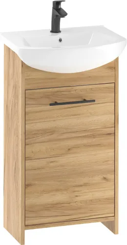 Badezimmerschrank mit Waschbecken, goldene Eiche, 45 cm, Frigo