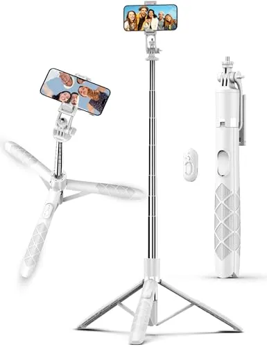 180CM Selfie Stick Stativ, Erweiterbarer All-in-1 Handy Stativ mit Kabelloser Fernbedienung, 360° Rotation Handyhalter Kompatibel mit Gopro, iPhone 15 14 13 12, Samsung, Xiaomi, Huawei