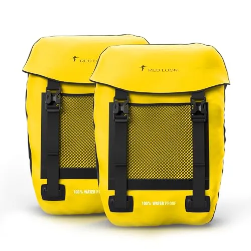 Red Loon wasserdichte Fahrradtasche Gepäckträger robuste Fahrradtasche hinten Gepäckträger - Fahrradtaschen für Gepäckträger ebike - regenfeste Fahrradtasche Gepäckträger E-Bike - Gelb