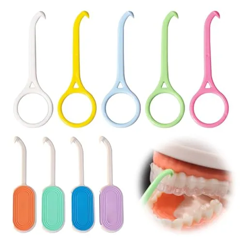 Stück Prothesenabzieher 2 in 1 Aligner Entfernungswerkzeug Entferner für Unsichtbare Zahnspangen mit Zahnspangenentferner Zahnentfernung Extraktor Geeignet für Unsichtbare Zahnspangen 9