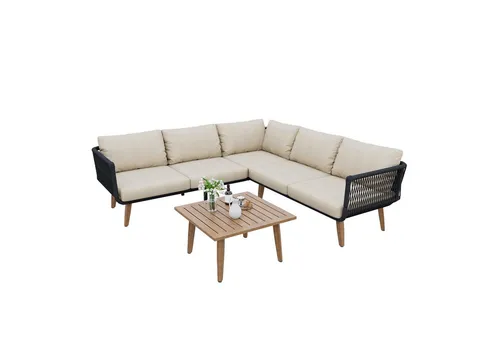 Odikalo Gartenlounge-Set Gartenmöbel-Set Gartenliege Couchtisch Eckstellung für den Garten