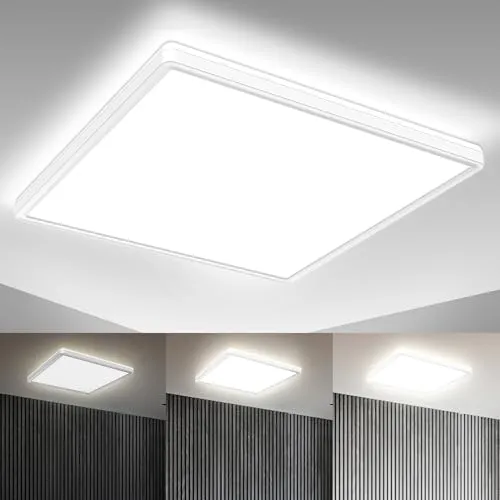 B.K.Licht LED Panel 42x42 cm - Dimmbar und Ultra Flach - Hochwertige LED Deckenleuchte mit 22W und 3000lm, dimmbar in 3 Stufen. Ideal für jedes Zimmer, sorgt für angenehmes Licht und hat eine praktische Memoryfunktion.
