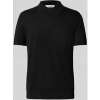 SELECTED HOMME SLHBERG SS KNIT POLO NOOS - Feinstrick Poloshirt in Schwarz XXL - Herren-Shirts, modisches Poloshirt aus 100% Baumwolle mit pflegeleichtem Feinstrick, ideal für einen stilvollen Look.