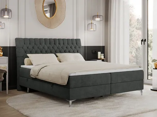 MKS MEBLE Boxspringbett Milen 140x200 cm mit Bettkästen und Topper