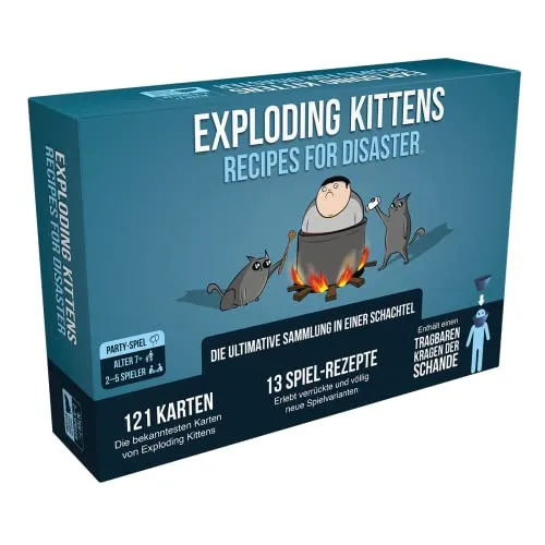 Exploding Kittens: Recipes for Disaster DE - Das ultimative Partyspiel - Gesellschaftsspiel mit humorvollen Katzen-Kartenspielen, ideal für unvergessliche Spieleabende mit Freunden und Familie.