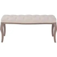 vidaXL Sitzbank aus Leinen und Massivholz, Cremeweiß - Elegante Sitzbank in Cremeweiß, luxuriös gepolstert und mit Massivholz-Rahmen. Ideal für stilvolle Wohnräume, einfache Montage und max. Tragfähigkeit von 110 kg.