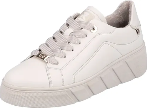 RIEKER EVOLUTION Keilsneaker für Damen, Gr. 42, beige - Wanderschuhe in sportlicher, monochromer Optik mit 4,5 cm Keilabsatz für optimalen Komfort und Stil, ideal für Freizeit und Alltag.
