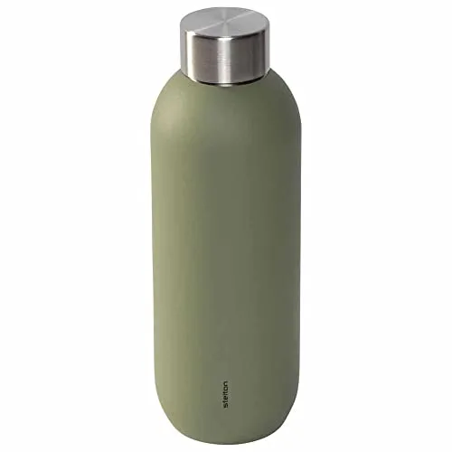 Stelton Thermosflasche Keep Cool - Thermo-Trinkflasche - Doppelwandige Isolierkanne - Moderner Design-Thermobecher für Wasser, heiße & kalte Getränke, Kaffee, Tee - 0,6 Liter, Army