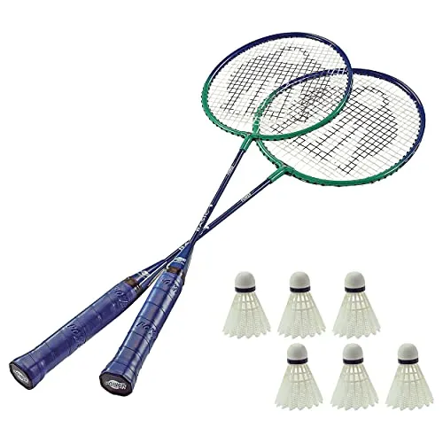 Badminton Set 2 Schläger 6 Bälle, Badmintonschläger, Federball, Badmintonball