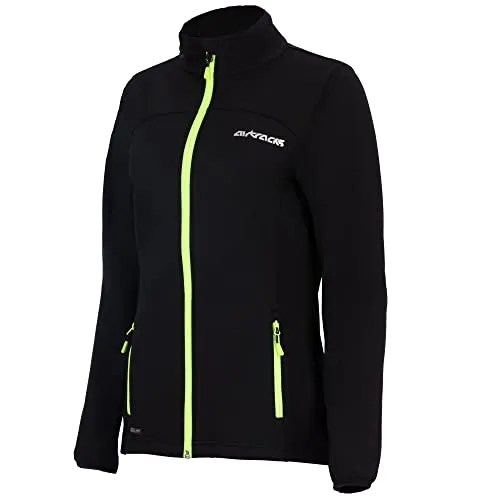 Airtracks Damen Thermo Jacke Pro Line II - Wasserdichte Softshell Jacke für Rad und Lauf - Funktionsjacke aus elastischem Power Elasthan, winddicht und atmungsaktiv, ideal für Outdoor-Aktivitäten bei kälteren Temperaturen. Reflektierende Elemente sorgen für Sicherheit bei Dunkelheit.