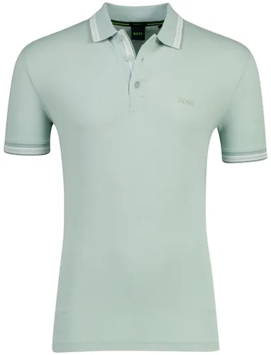 BOSS GREEN Poloshirt Paddy mit Kontraststreifen in Blau – Größe M (48) - Klassisches Poloshirt aus 100% Baumwolle, pflegeleicht und ideal für den Alltag. Mit stilvollen Kontraststreifen am Kragen und einer modernen Passform.