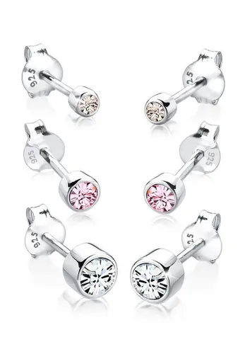 Elli Ohrring-Set mit Kristallen, 6 tlg - Ohrringe mit funkelnden Swarovski® Kristallen, vielseitig kombinierbar und perfekt für jeden Anlass – ideal für individuellen Stil.