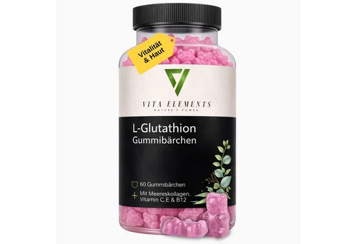 Vita Elements L-Glutathion Gummibärchen, 60 St., Hochwertiger Komplex ohne Gentechnik Laborgeprüft in Deutschland