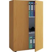 VCM Büroschrank Lo - XL Drehtüren in Buche, zeitloses Design und stabile Fachböden für dein Heimbüro