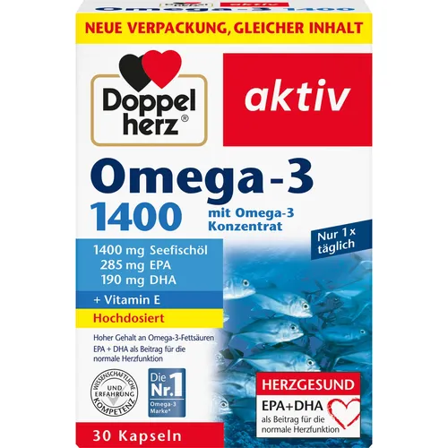 DOPPELHERZ AKTIV OMEGA-3 Lachs Fischöl Kapseln