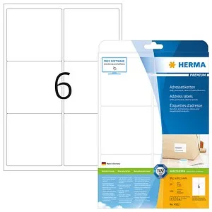 HERMA Adressetiketten 4502 weiß 99,1 x 93,1 mm, 25 Blatt