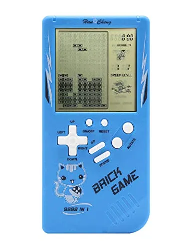 CZT Neue Großbild-Backstein-Spielekonsole 9999 in 1 Panzer / Rennen / Schießen / Whac-A-Mole / Pocket-Spiel Freizeitpuzzle Einstellbarer Schwierigkeitsgrad und Geschwindigkeit (Blau)