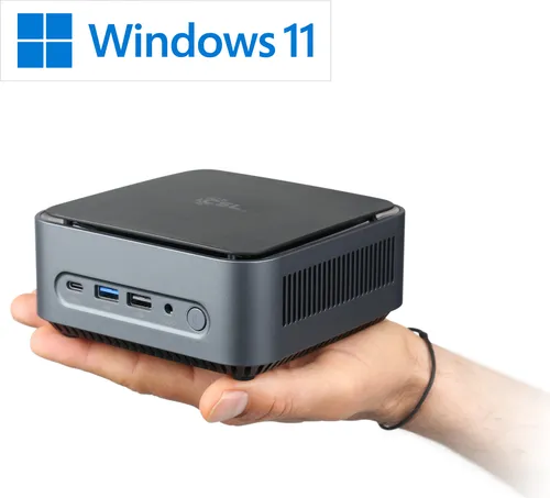 Mini PC CSL Narrow Box Premium Windows 11 Home lüfterlos, Intel N200 4X 3700 MHz Turbotakt, 4000 GB M.2 SSD, 8 GB DDR4-RAM, Intel UHD Grafik, HDMI 2, USB 3.2, BT 5.2, DisplayPort, Dual WLAN