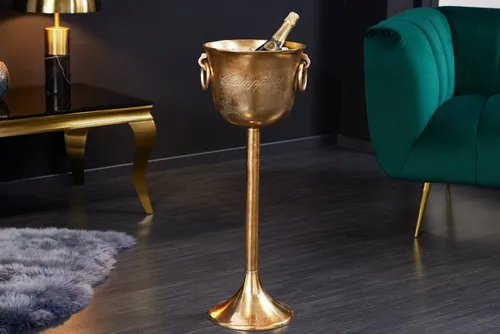 riess-ambiente Sektkühler CHAMPAGNE 80 cm in antik gold - Eleganter Sektkühler aus hochwertigem Metall, ideal für stilvolle Anlässe. Mit einer Höhe von 80 cm bietet er ausreichend Platz für Flaschen und setzt einen goldfarbenen Akzent in Ihrer Küche.